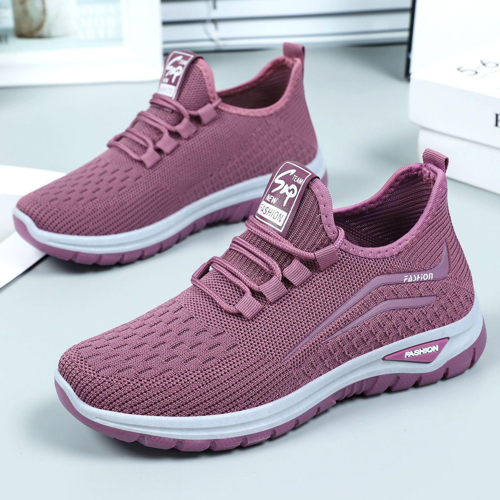 运动鞋女款春季新款跨境shoes女鞋批发飞织透气休闲鞋百搭网鞋详情图